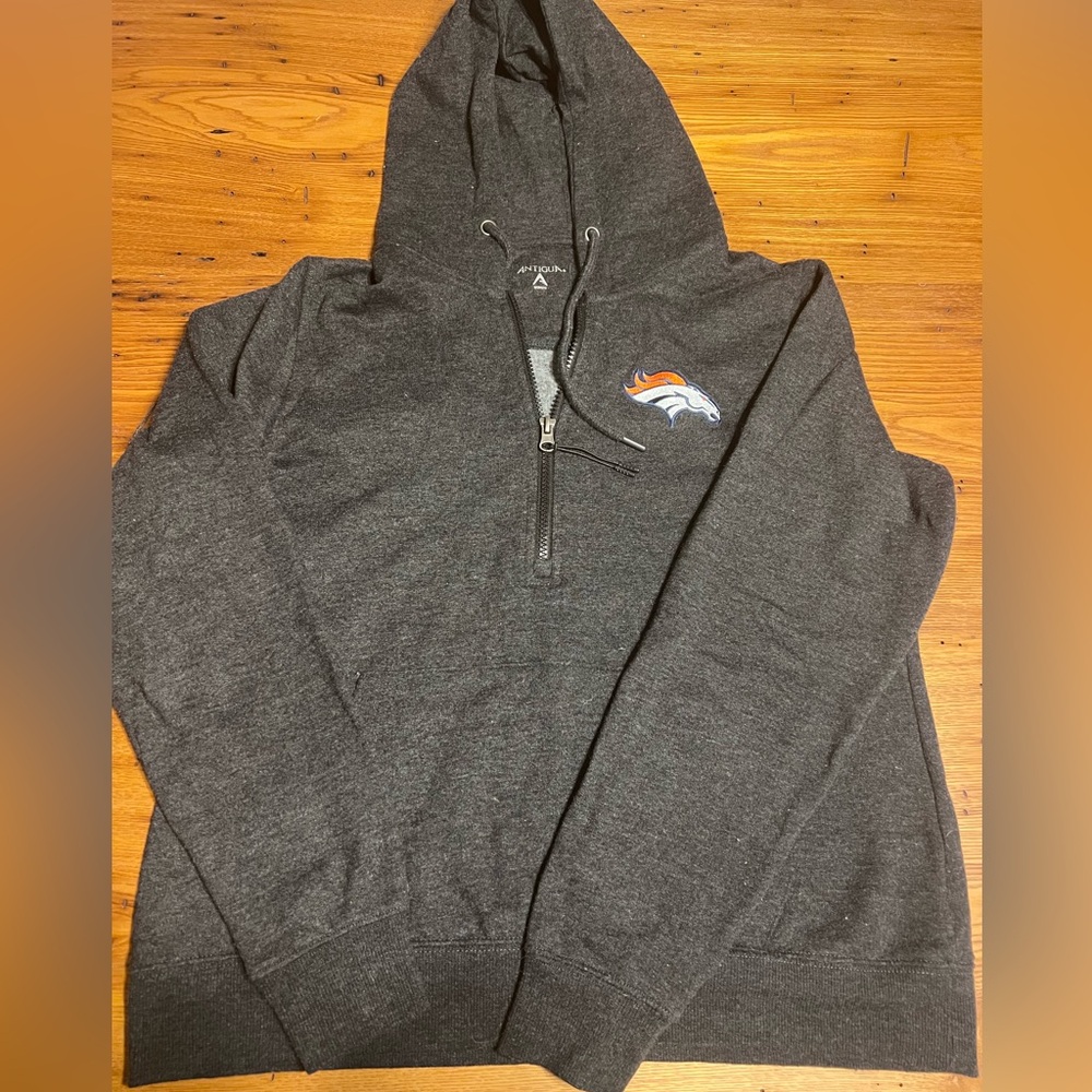 Charcoal Gray Hoodie with Embroidered Logo